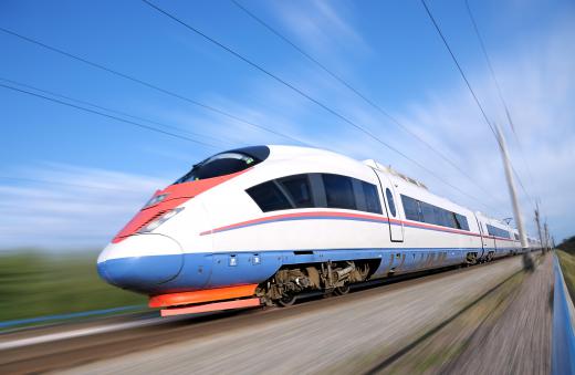 High-speed trains usually have aerodynamic locomotive hoods.