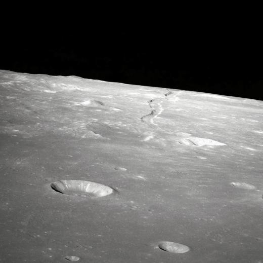 The craters that pockmark the moon were formed by meteor impacts.