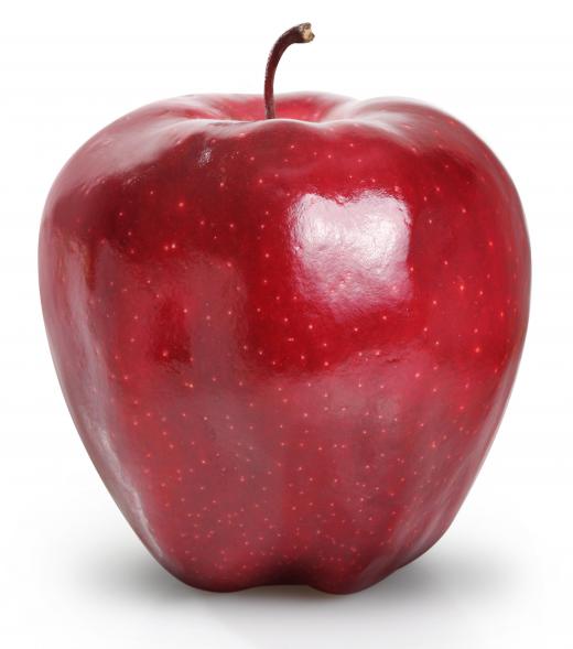 The bright red color of an apple is due to anthocyanins.