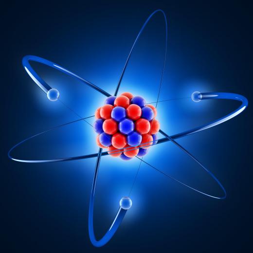 Negatively charged electrons are electrostatically bound to positively charged atomic nuclei.