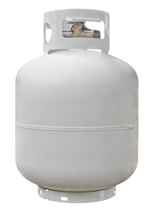 A propane tank for a grill.