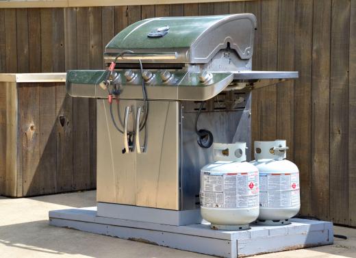 When used in an outdoor grill, propane joins with oxygen in order to combust.