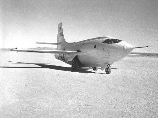 The sound barrier was broken in 1947 by Chuck Yeager in a rocket-powered Bell X-1.