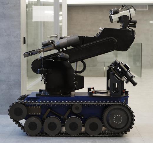 Robot manufacturers began to mount weapon systems on the chassis used by bomb-defusing robots in the 2000s.