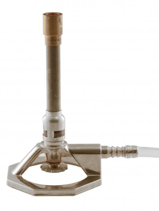The broad base on a Bunsen burner prevents it from being easily tipped over.