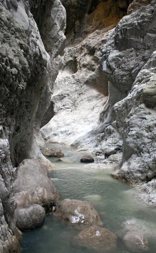 Caves often have pooled water in hidden valleys.