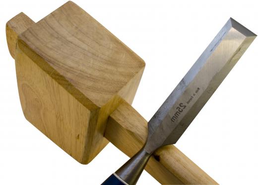 A chisel and mallet may be used when cleaving a diamond.