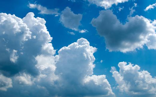 Cumulus clouds can be identified by their clear edges and a cotton ball-like fluffiness.