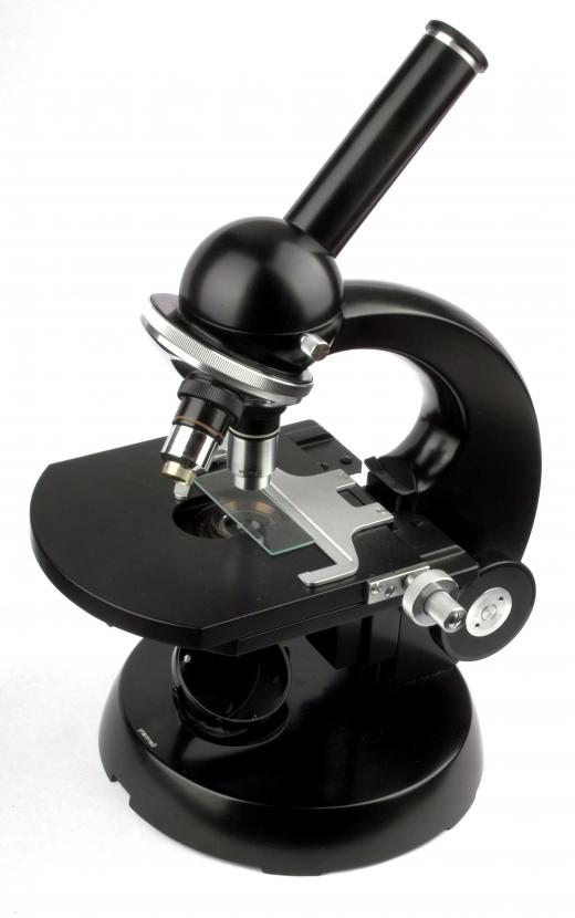 A microscope with a monocular eyepiece.