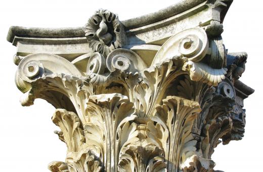 Composite columns include the elaborated carved leaves of Corinthian capitals.