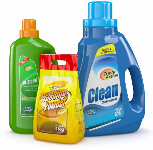 Enzymes are used in many laundry detergents to break down stains.