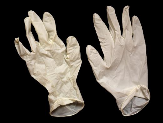 Latex gloves should be worn when working with zinc chromate.