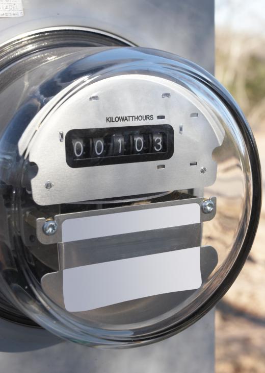 Residential electric meters measure power usage in kilowatt hours.
