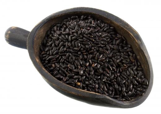 Anthocyanins give black rice its dark purple color.