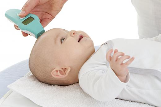 Some digital thermometers can be rolled over the forehead to provide temperature readings.