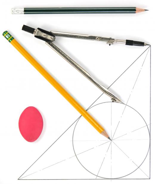 A type of drafting tool, compasses can be used to draw circles and arches of various sizes.