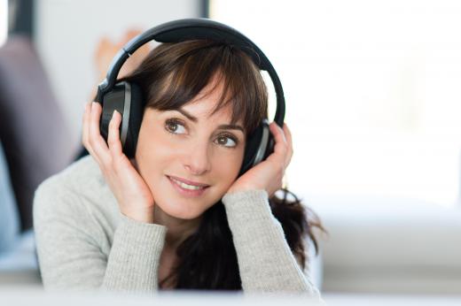 Headphones transmit sound energy to the ear.