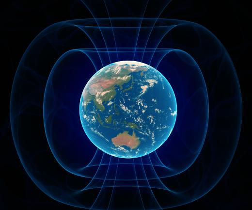 The Earth is surrounded by an electromagnetic field.