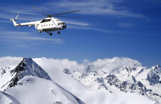 Aerial surveys can be conducted from helicopters.