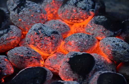 Charcoal, one form of carbon.