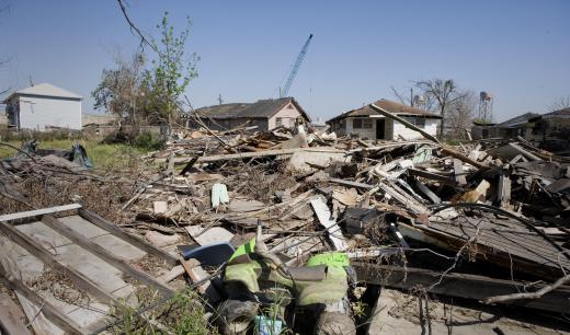 Many homes in the Ninth Ward of New Orleans were destroyed during Hurricane Katrina.