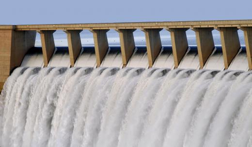 A dam used in a hydroelectric power plant.