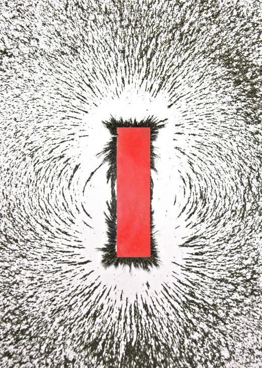 The way iron filings arrange themselves around a magnet clearly shows the north-south flow of a magnetic field.