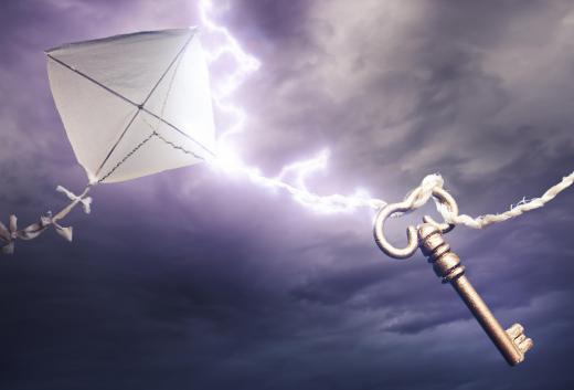 Benjamin Franklin used a kite and a key to prove that lightning is caused by electricity, although he couldn't store the electricity.