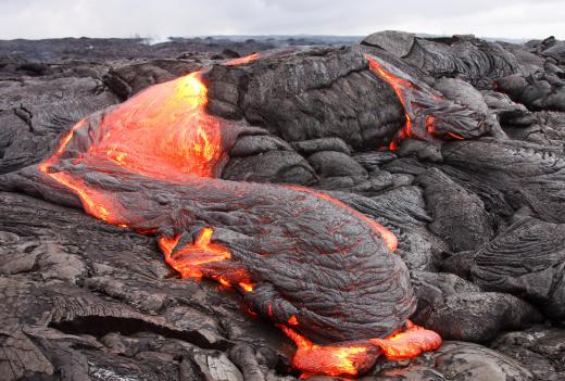 Flow patterns of lava may be studied by a rheologist.