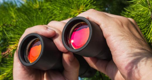 Reflective prisms are used in binoculars.