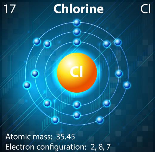 The atomic number of chlorine is 17.