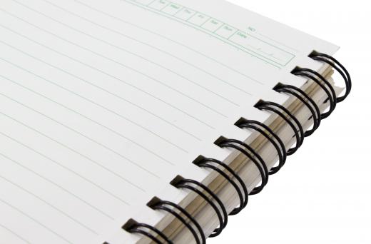 Traditional lined notebooks may be used to document research notes.
