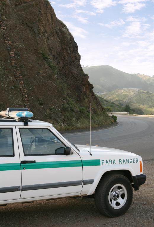 A park's laws and natural resources are protected by park rangers.
