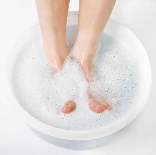 Certain concetrations of hydrogen peroxide may be used to soak the feet.