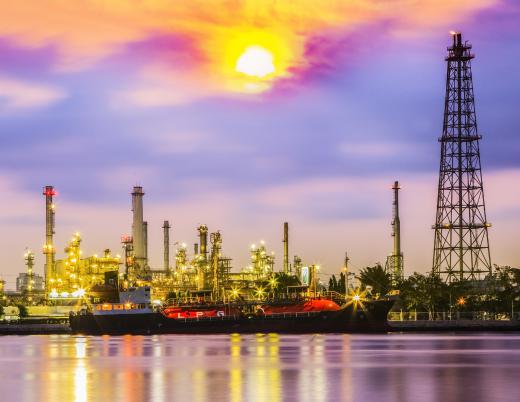 Petrochemical processing facilities often are located next to oil refineries.