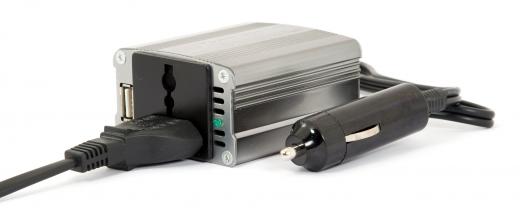 A power inverter, which can be used to convert DC to AC.