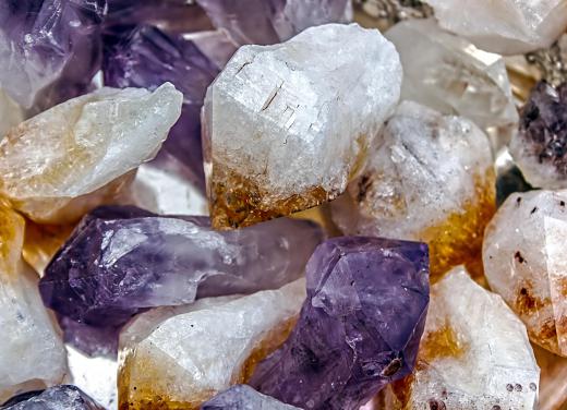 Amethyst is a colored type of quartz.