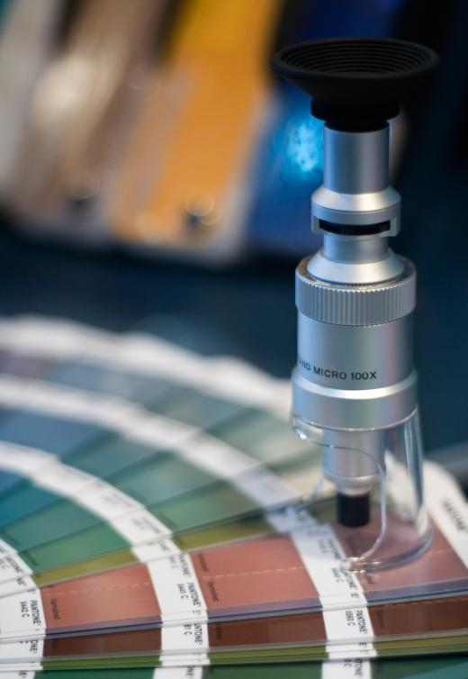 Spectrophotometers are used to set colors for printing and fabrics.
