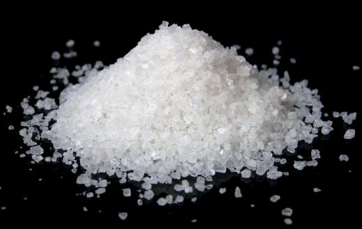 Rock salt, a type of crystalline solid.
