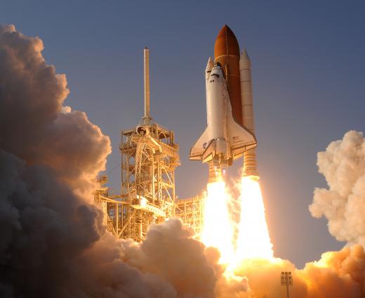 Space shuttles were launched into low Earth orbit.