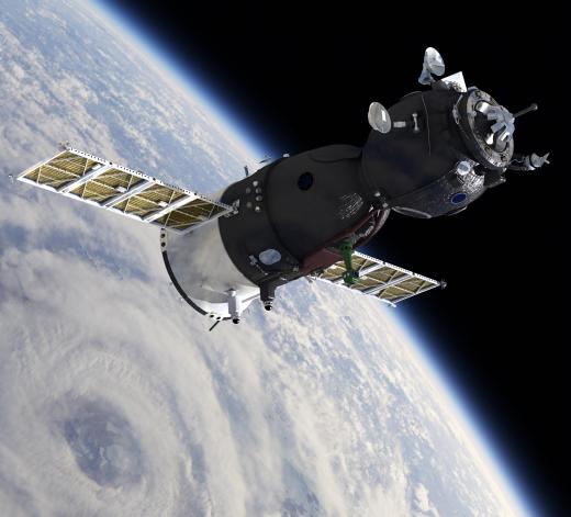 Manned spacecraft can be referred to as "satellites" when they're in orbit around the Earth.