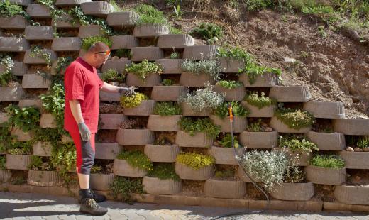 Retaining walls can be used to help control soil erosion.