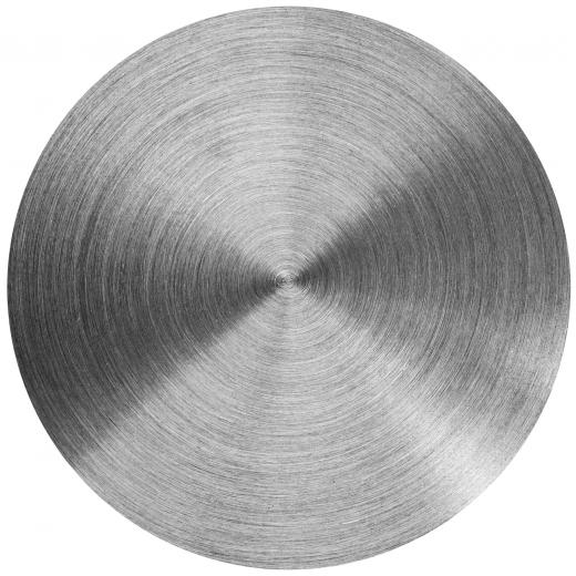 A disk made of steel alloy, the hardest metal.