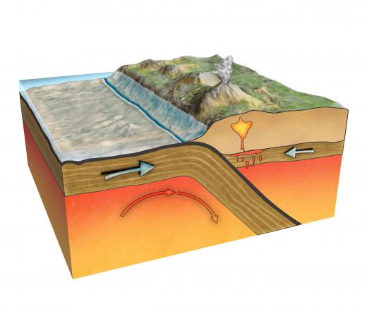 When oceanic crust slides underneath a continental crust, a subduction zone is created.
