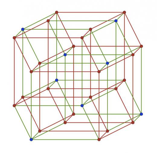 Tesseracts visually represent the four dimensions, including time.