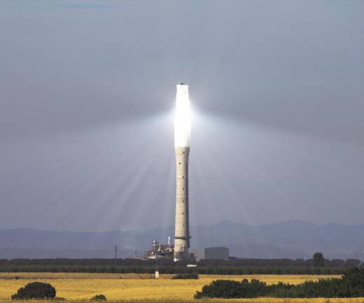 Solar thermal power plants, which use focused energy from the sun to drive generators, are designed by green engineers.