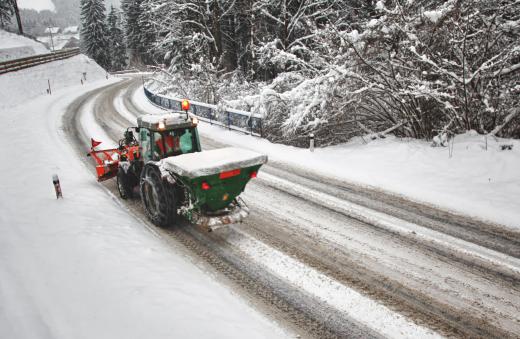 Calcium chloride is used to remove ice from roadways.