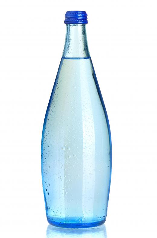 A bottle of carbonated water.