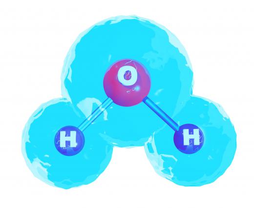 A molecule of water contains two atoms of hydrogen and one oxygen.