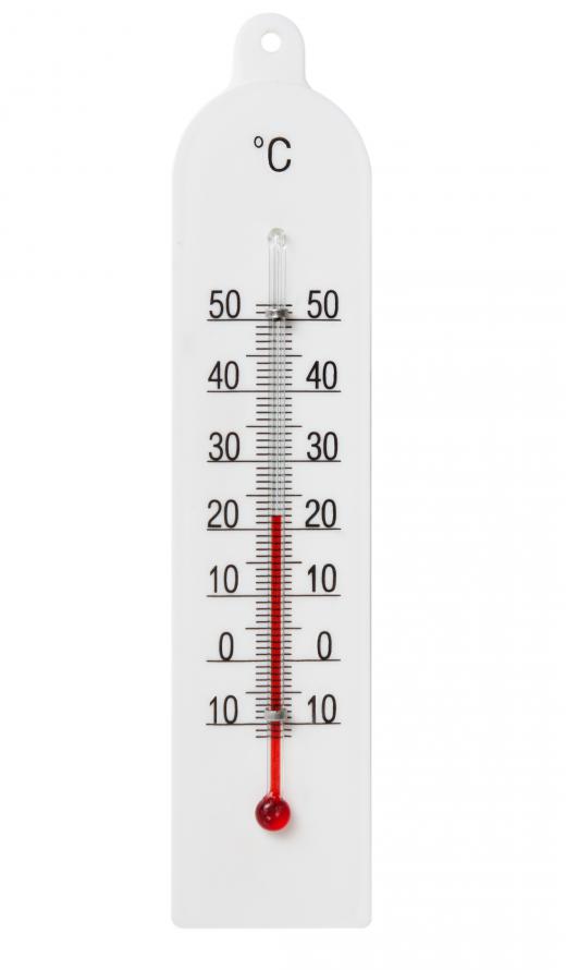 A Celsius thermometer gauges the temperature outside.